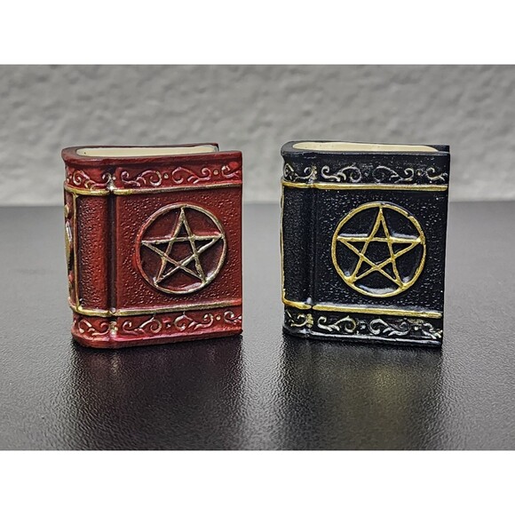 Tiny Ceramic Grimoire of Magic – Red & Black Spellbook Keychain - Picture 8 of 12